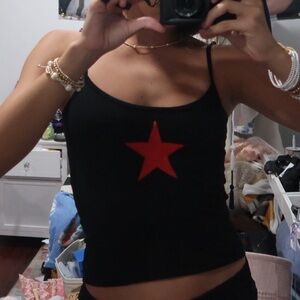 Edikted Black and red Star Tank Top